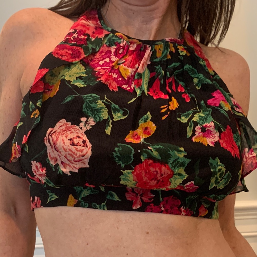 BCBG Rose Crop Top XS